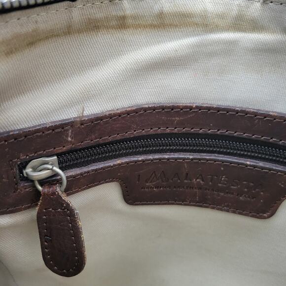 I Malatesta Leather Brown Crossbody Shoulder Bag Made in Italy - Picture 14 of 14